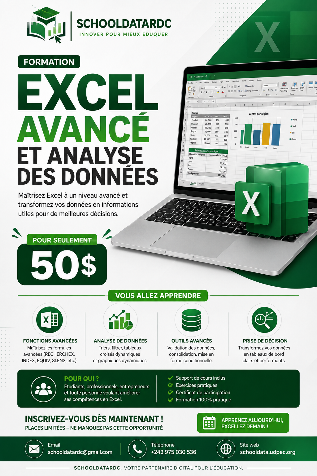Couverture : Formation Excel avancé