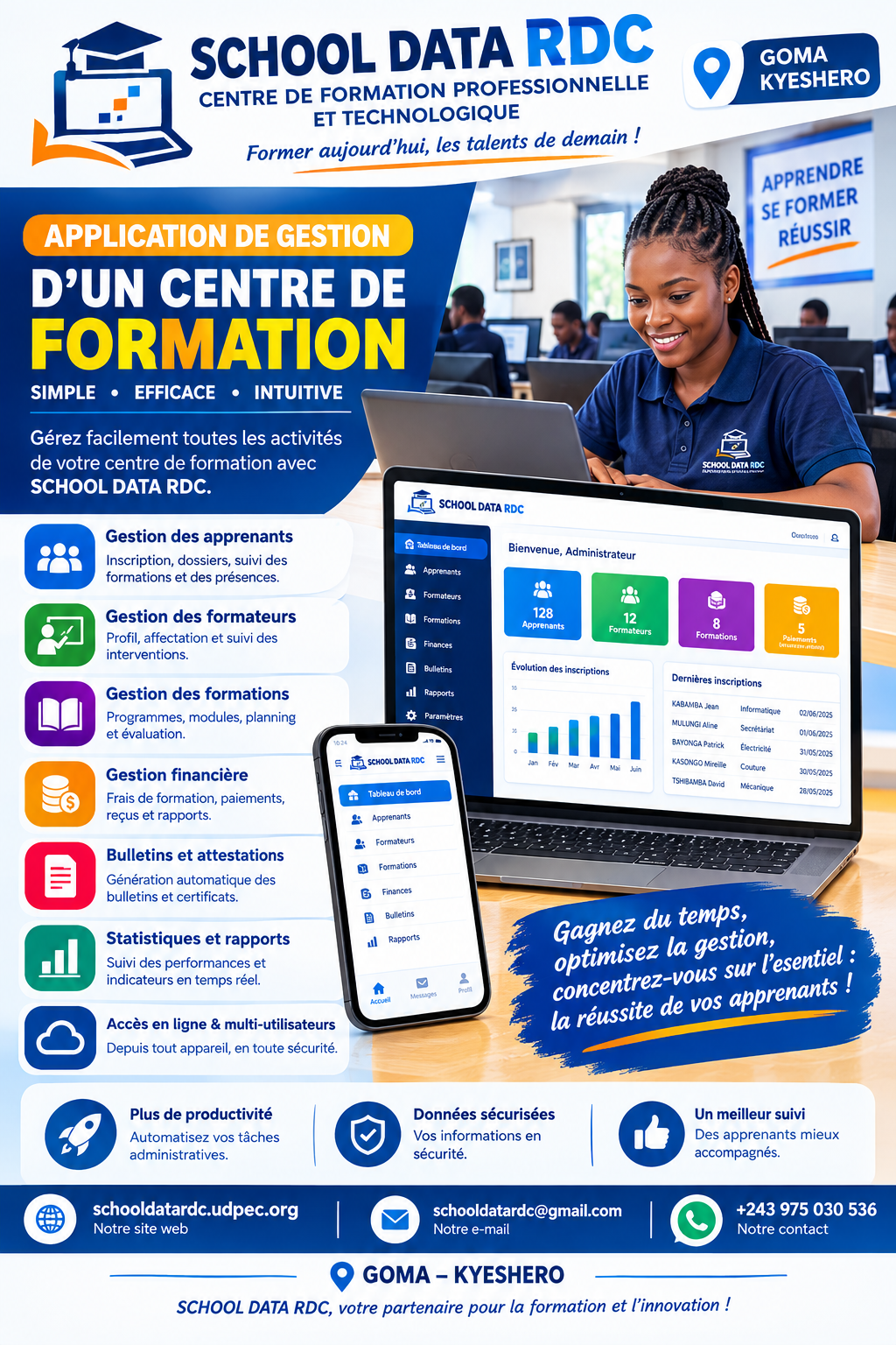 Couverture : LA GESTION DE VOTRE CENTRE DE FORMATION, SIMPLIFIÉE.